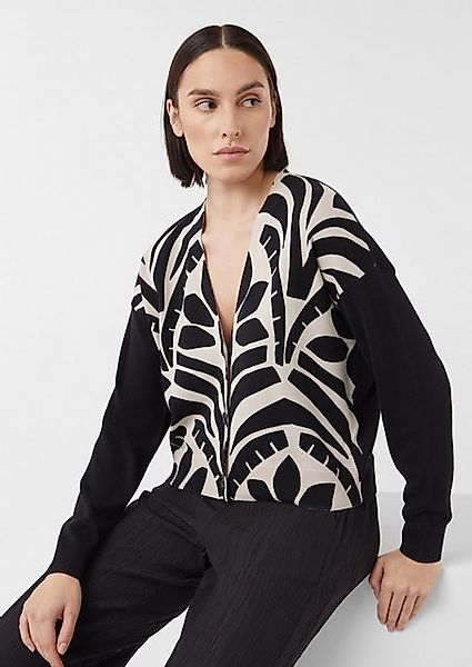 comma casual identity Strickjacke Gemusterter Feinstrick-Cardigan günstig online kaufen