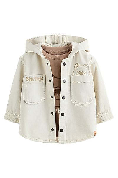 Next Kapuzenpullover Twill-Hemdjacke und T-Shirt im günstig online kaufen