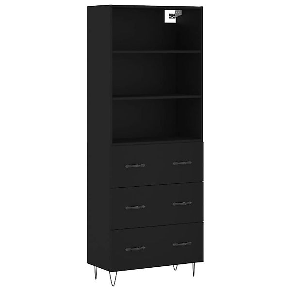 vidaXL Highboard Schwarz 69,5x34x180 cm Holzwerkstoff 3189374 günstig online kaufen
