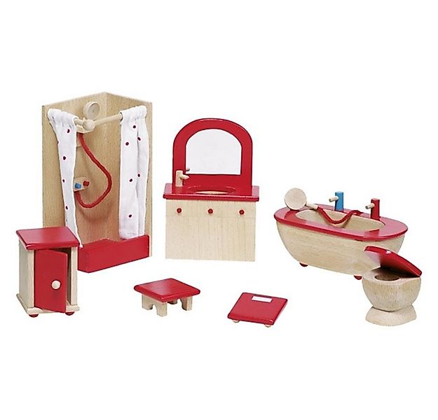 goki Puppenmöbel Badezimmer Set (7tlg), aus Holz, mit Waschbecken, Toilette günstig online kaufen