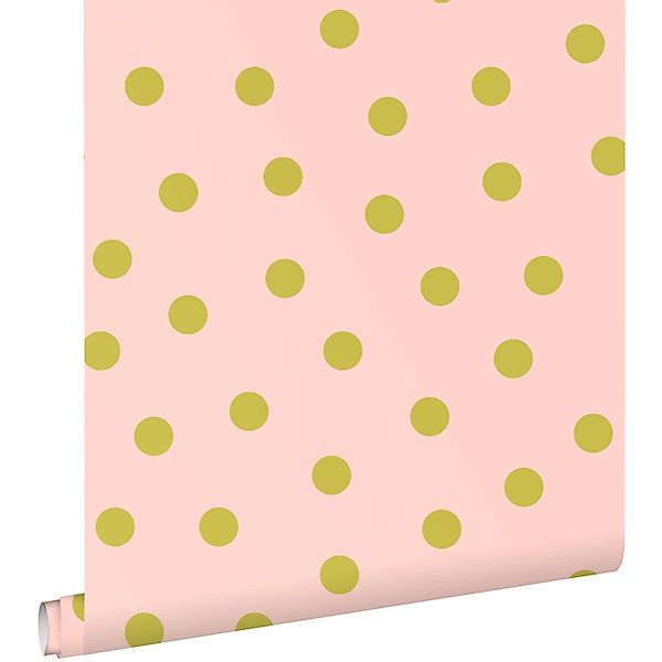 ESTAhome Tapete Punkte Rosa und Grün 50 x 900 cm günstig online kaufen