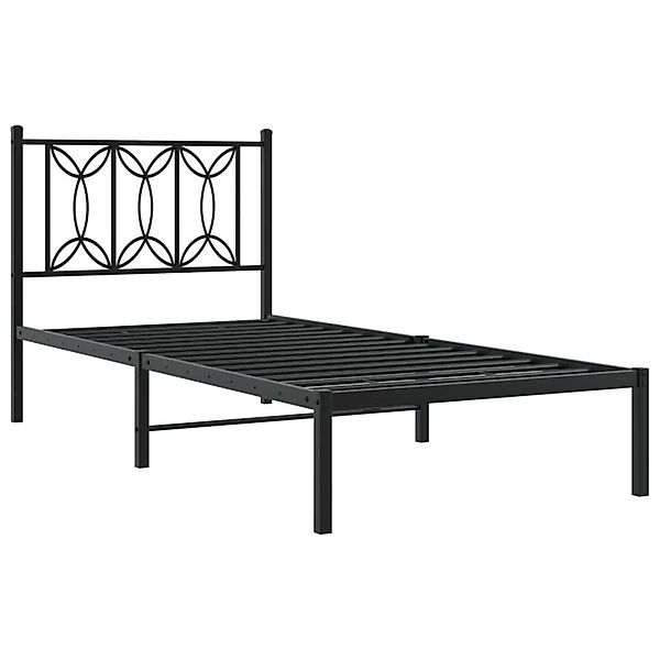 vidaXL Bettgestell mit Kopfteil Metall Schwarz 80x200 cm 376119 günstig online kaufen