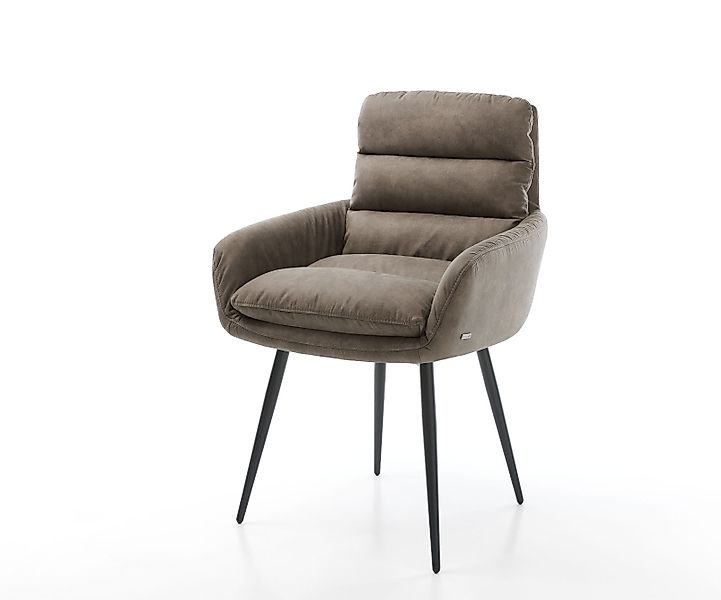 Esszimmerstuhl Abelia-Flex mit Armlehnen Mikrofaser Taupe Vintage 4-Fuß kon günstig online kaufen