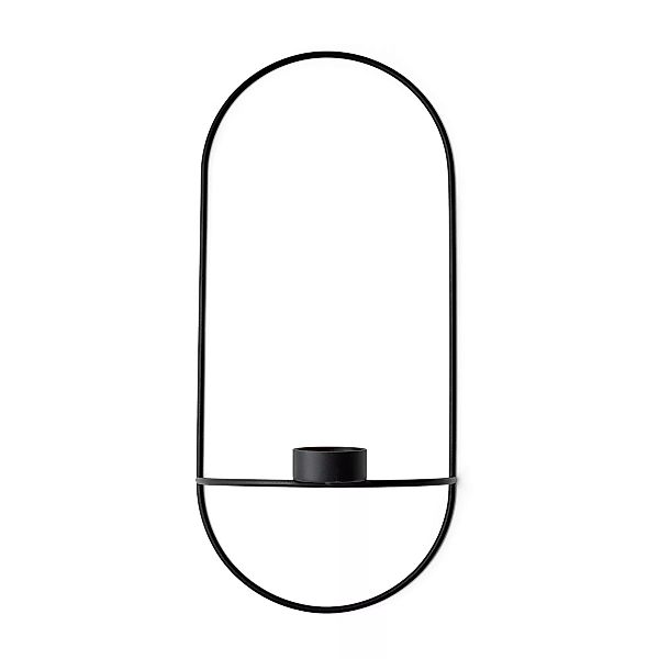 Menu - POV Oval Wandteelichthalter - schwarz/pulverbeschichtet/BxHxT 22x44x günstig online kaufen