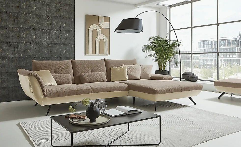 Ecksofa  Celine ¦ beige ¦ Maße (cm): B: 316 H: 90 T: 190 Polstermöbel > Sof günstig online kaufen