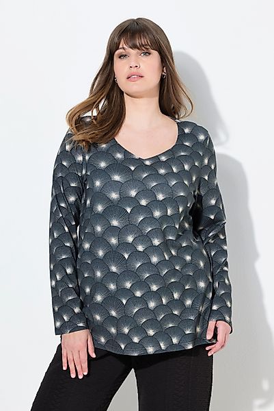 Ulla Popken Longsleeve Shirt Classic Herzausschnitt günstig online kaufen