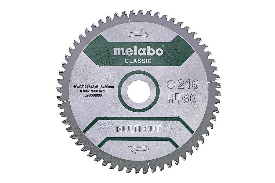 metabo Sägeblatt Metabo Kreissägeblatt HW/CT 216 x 30 60FZ/TZ 5 Grad Sägebl günstig online kaufen