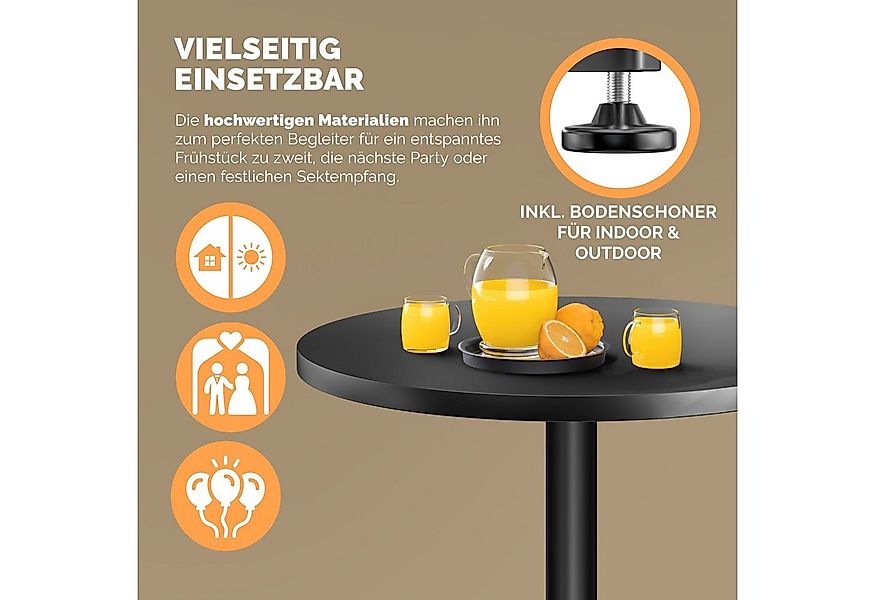 Casaria Stehtisch (2-St), Höhenverstellbar 70cm/115cm Hoch Alu Rund Ø60cm B günstig online kaufen