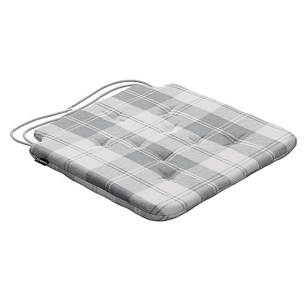 Stuhlkissen Christoph mit Bindeschnur, weiß-grau , 42 x 41 x 3,5 cm, Edinbu günstig online kaufen