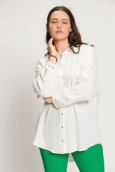 Studio Untold Hemdbluse Musselin Bluse oversized Hemdkragen Langarm günstig online kaufen