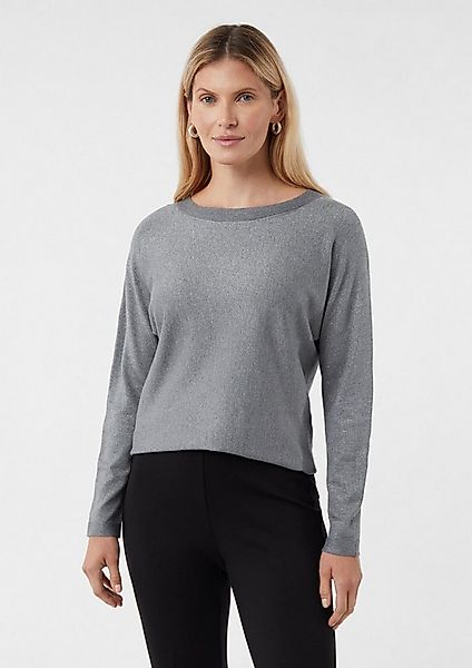 comma Longpullover Strickpullover Feinstrick-Pullover aus Glitzergarn mit F günstig online kaufen