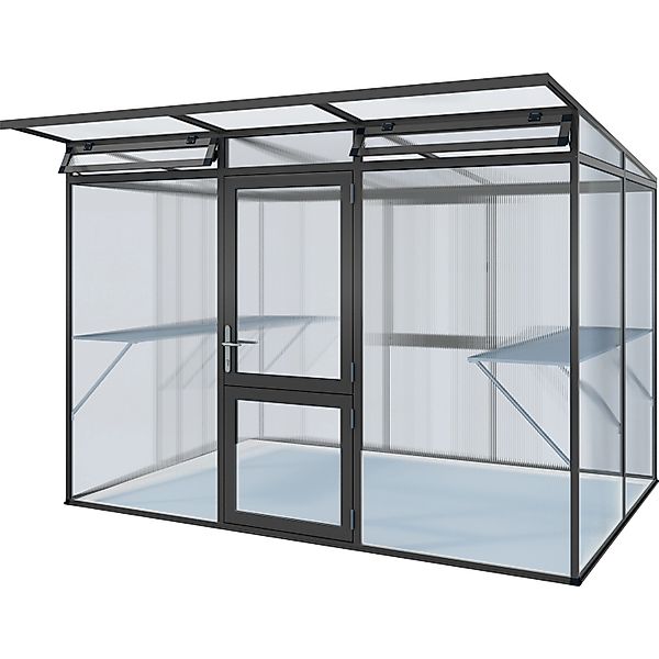 KGT Gewächshaus Linea Anthrazitgrau 6,06 m² günstig online kaufen