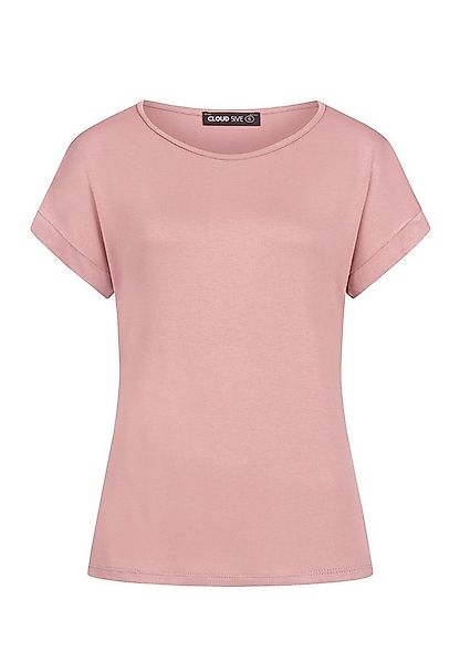 CLOUD 5IVE T-Shirt CLOUD 5IVE Viskose T-Shirt mit Ärmelumschlag und Rundhal günstig online kaufen