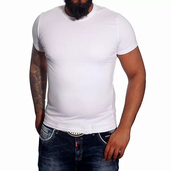 Baxboy T-Shirt Baxboy tiefer V-Ausschnitt Uni Basic Herren Kurzarm T-Shirt günstig online kaufen