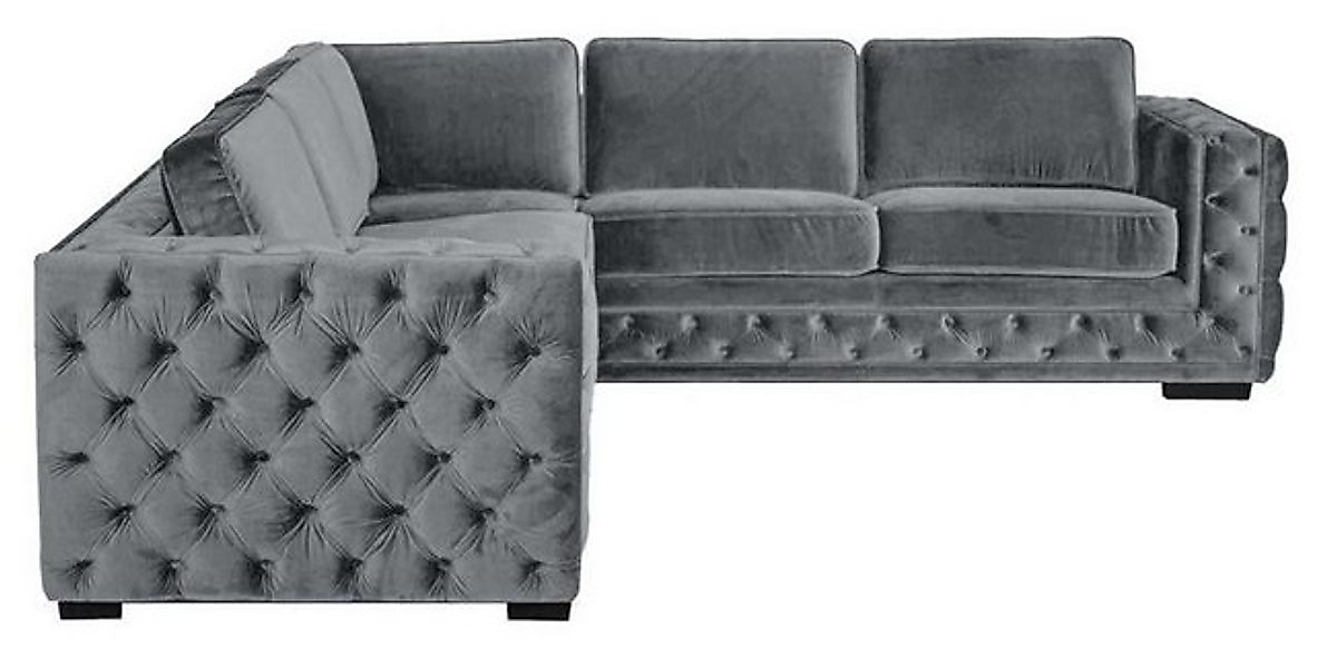 Xlmoebel Ecksofa Graues Samt-Ecksofa im Möbeldesign für Wohnlandschaft und günstig online kaufen