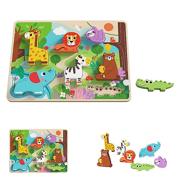 Tooky Toy Steckpuzzle 3D Kinder Holz-Puzzle günstig online kaufen