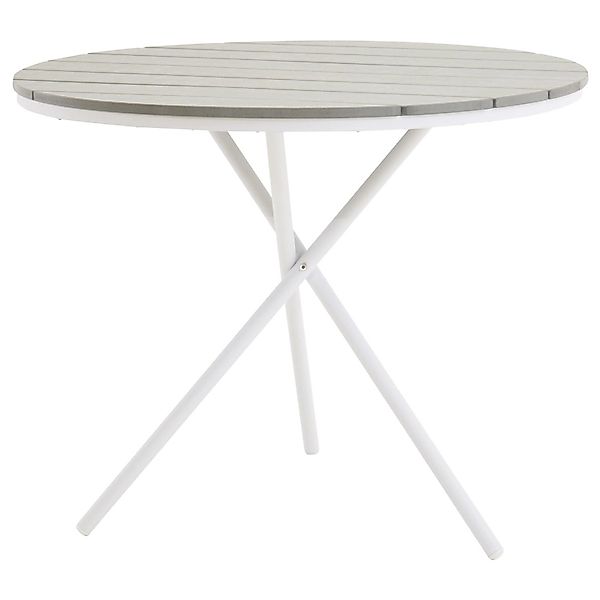 ebuy24 Parma Cafétisch Ø90cm Grau Weiß günstig online kaufen