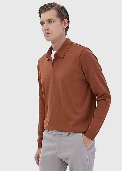 RAMSEY Sweatshirt Dunkelorange Polo Rollkragen Einfarbig Sweatshirt günstig online kaufen