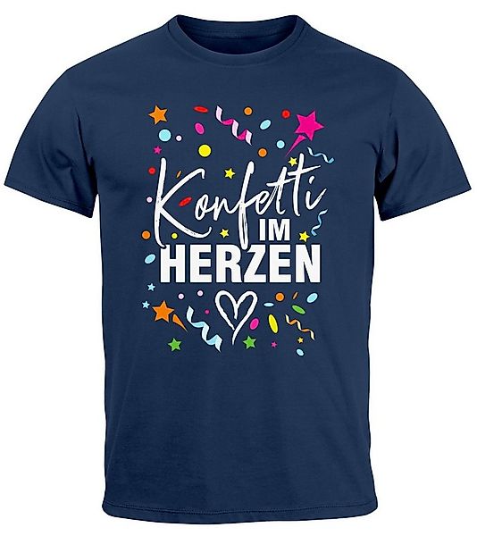 MoonWorks Print-Shirt Herren T-Shirt Fasching Karneval Konfetti im Herzen K günstig online kaufen
