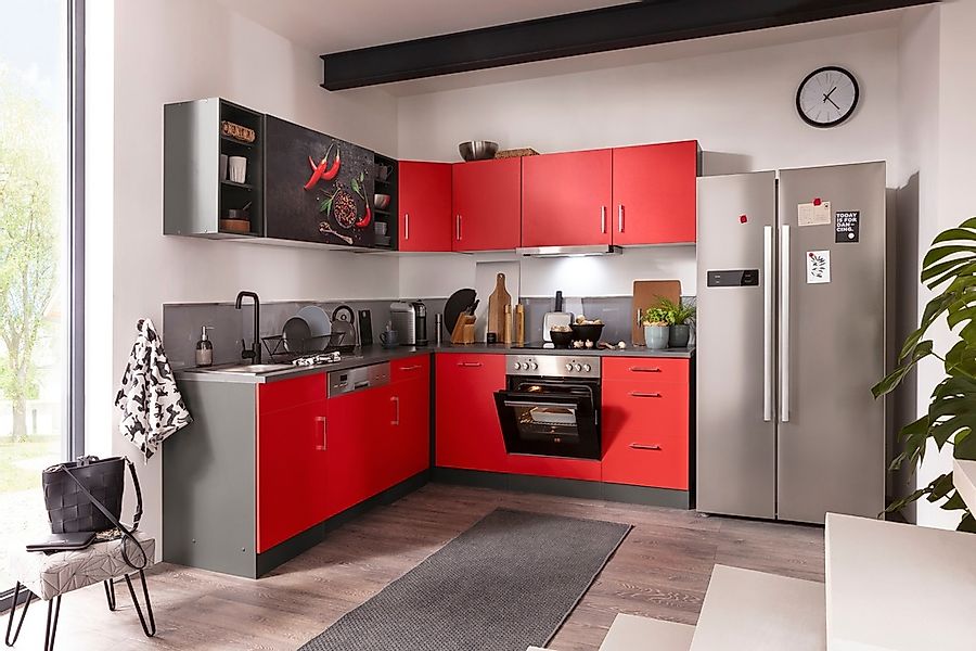 KOCHSTATION Winkelküche "KS-Paris" mit E-Geräten, Stellbreite 220/220 cm günstig online kaufen