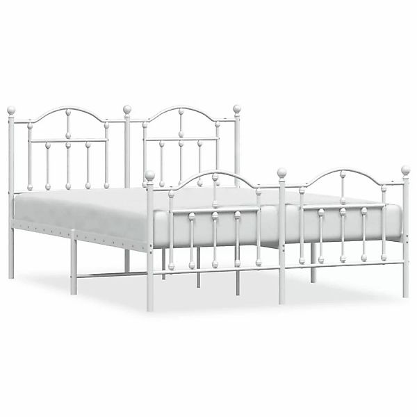 vidaXL Bettgestell mit Kopf- und Fußteil Metall Weiß 140x190 cm Modell 5184 günstig online kaufen