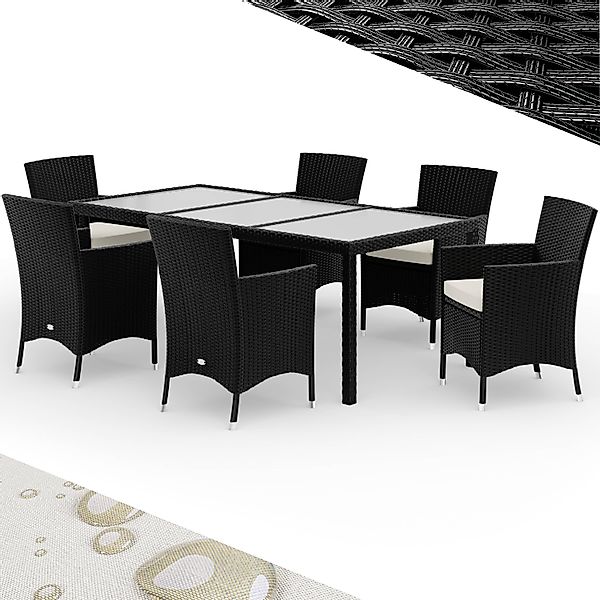 Casaria Garten-Essgruppe, Stühle stapelbar mit 7cm günstig online kaufen