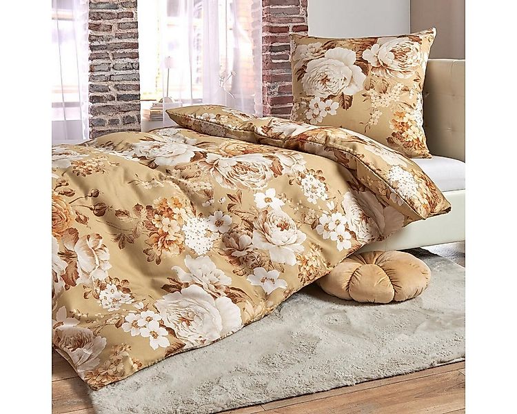 TRAUMSCHLAF Bettwäsche Rosi beige, Mako Satin, 2 teilig, weich und besonder günstig online kaufen