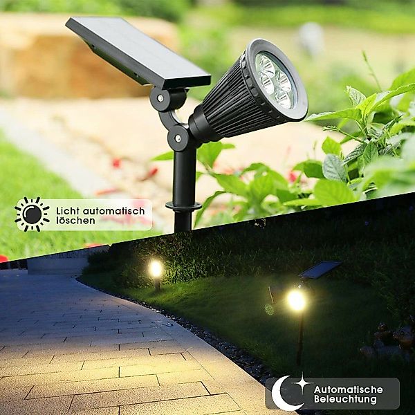 oyajia LED Solarleuchte 4LEDs Solarleuchte Scheinwerfer, günstig online kaufen