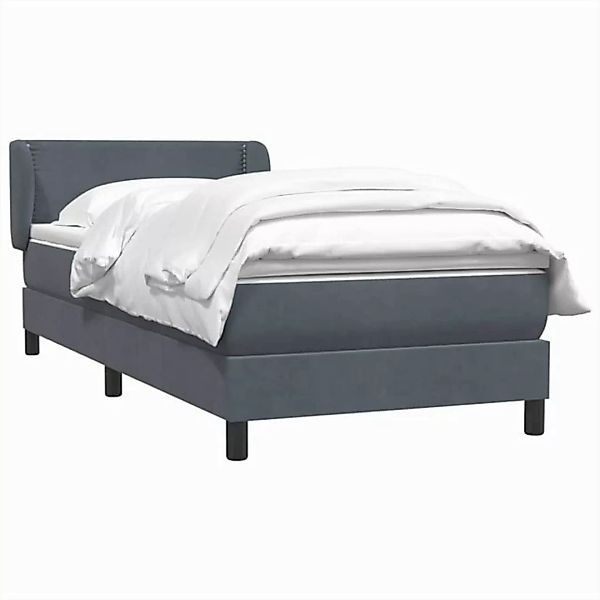 vidaXL Bett Boxspringbett mit Matratze Dunkelgrau 100x220 cm Samt günstig online kaufen