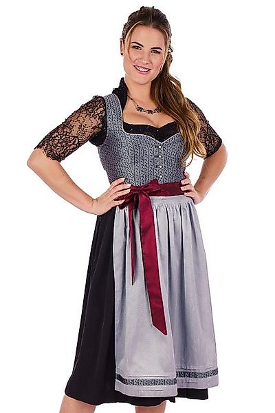 Spieth & Wensky Dirndl Midi Dirndl 2tlg. - ANTONIA - silbergrau/schwarz günstig online kaufen