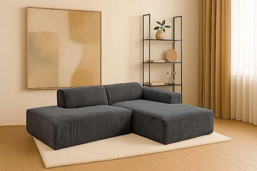 Columbia Ecksofa "Noord mit Kedernaht, Breite 227 cm, L-Form" Cord, Struktu günstig online kaufen