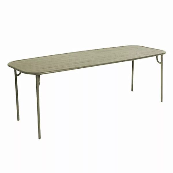 rechteckiger Tisch Week-End metall grün / 220 x 85 cm - Aluminium - Petite günstig online kaufen