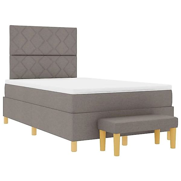 vidaXL Boxspringbett mit Matratze Taupe 120 x 200 cm Stoff 3344370 günstig online kaufen
