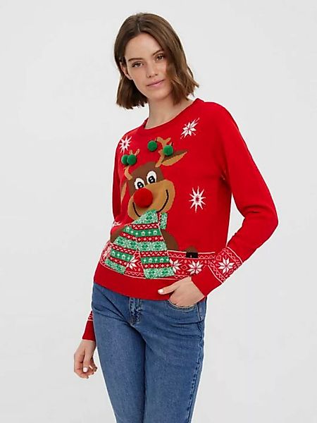 Vero Moda Weihnachtspullover VMNEWFROSTYDEER LS O-NECK BLOUSE XMAS günstig online kaufen