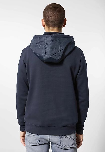 STREET ONE MEN Kapuzensweatshirt in Unifarbe günstig online kaufen