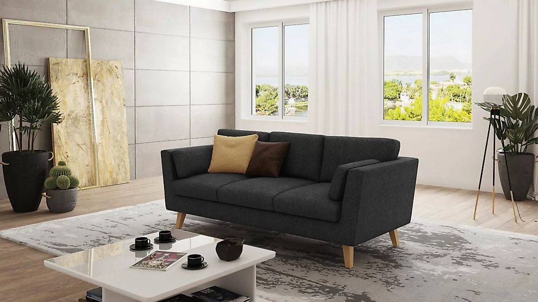 S-Style Möbel 3-Sitzer Sofa Angeles im skandinavischen Design, mit Wellenfe günstig online kaufen