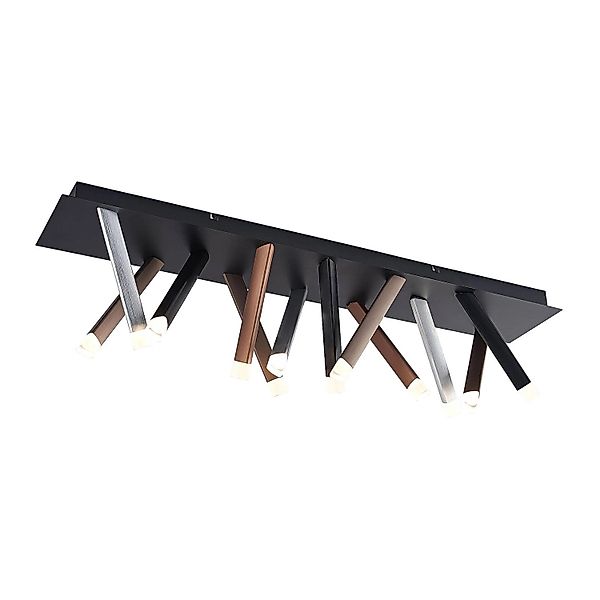 Lucande LED Deckenleuchte Stoika 9918006 Dimmbar Modern in Schwarz aus Meta günstig online kaufen