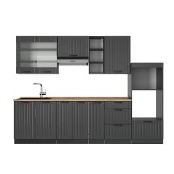Vicco Küchenzeile Fame-Line, Dunkelgrau/Anthrazit, 280 cm, günstig online kaufen