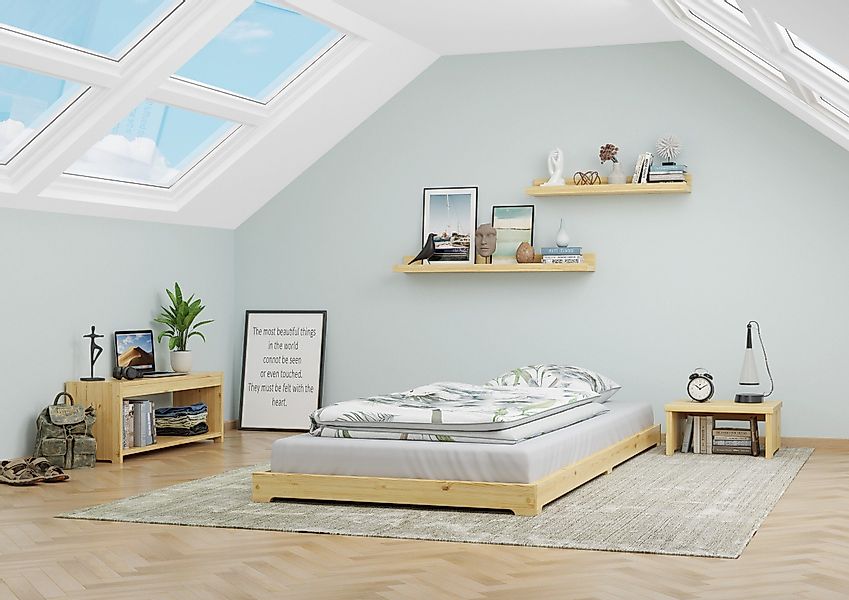 ERST-HOLZ Bett Studentenbett Futon Extra Niedriges günstig online kaufen