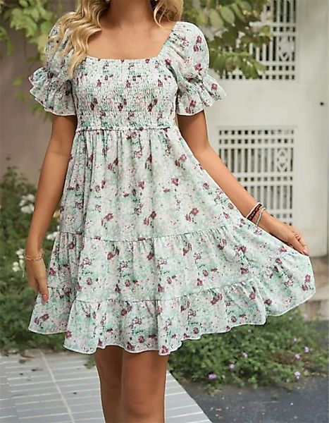 AFAZ New Trading UG Sommerrock Kurzärmliges, lockeres Kleid mit quadratisch günstig online kaufen