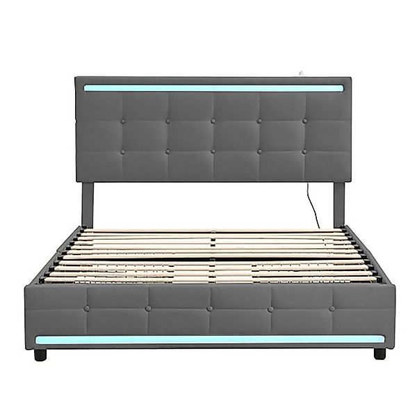 Celya Polsterbett Doppelbett Bettgestell 140x200cm, Gepolstertes Plattformb günstig online kaufen