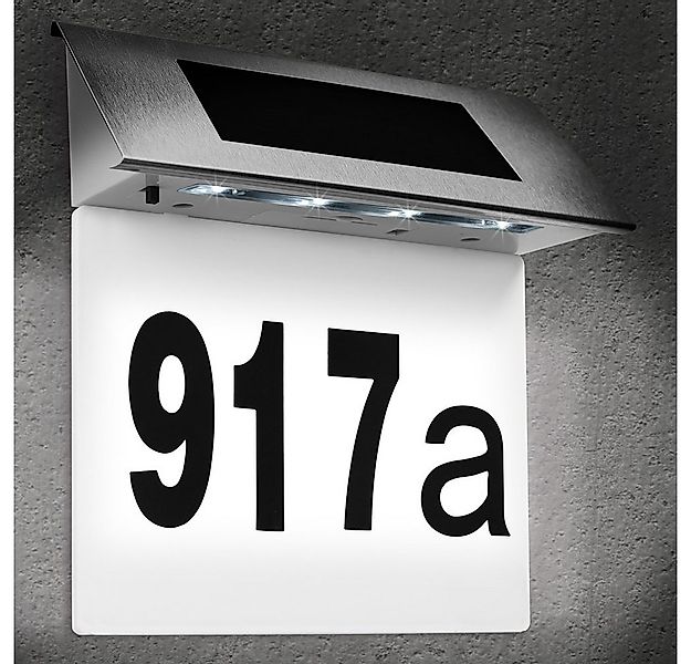 monzana Wandleuchte, Hausnummer beleuchtet Solar LED Edelstahl Beleuchtung günstig online kaufen