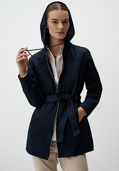 Jimmy Key Trenchcoat Marineblau Kapuze Trenchcoat mit Schnürung um Taille günstig online kaufen