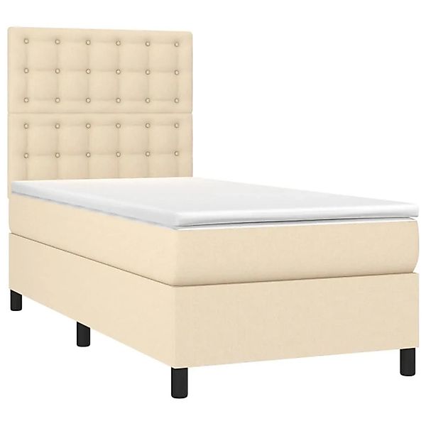 vidaXL Boxspringbett mit Matratze & LED Creme 80x200 cm Stoff 3135154 günstig online kaufen