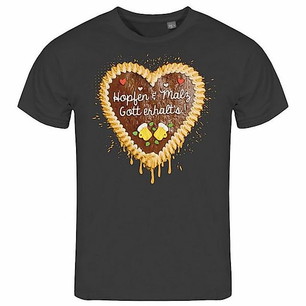 deinshirt Print-Shirt Herren T-Shirt Lebkuchenherz Hopfen und Malz Funshirt günstig online kaufen