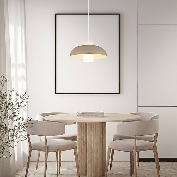 Pendellampe Lowe, sandfarben matt, Ø 38 cm, Metall günstig online kaufen