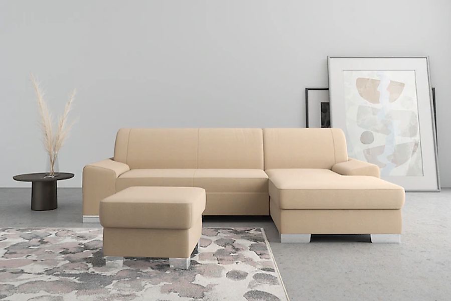 DOMO collection Ecksofa »Anzio L-Form, whlw. Bettfunktion, Federkern, hochw günstig online kaufen