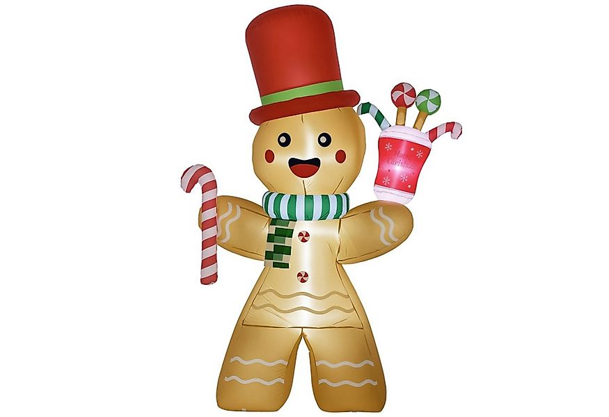 MC Star Weihnachtsfigur Aufblasbarer Lebkuchenmann, 2,35 m, mit LED-Lichter günstig online kaufen