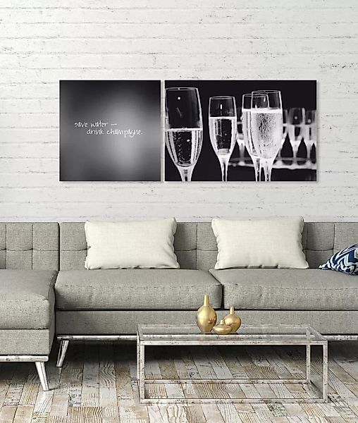 queence Leinwandbild »Champagne«, Getränke-Kunst-Modern-Spa-Spa Bilder-Sprü günstig online kaufen