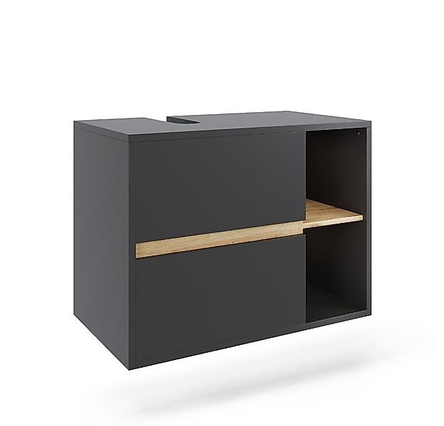 Vicco Waschbeckenunterschrank Viola, Grau/Artisan, 80 x 60 cm mit 2 Schubla günstig online kaufen